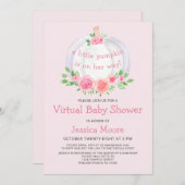 Little Pumpkin Pink Virtual Baby shower Invitation Kaart (Voorkant / Achterkant)