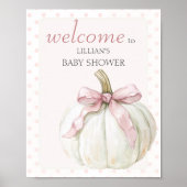 Little Pumpkin Polka Dots Baby shower Welkom Poster (Voorkant)