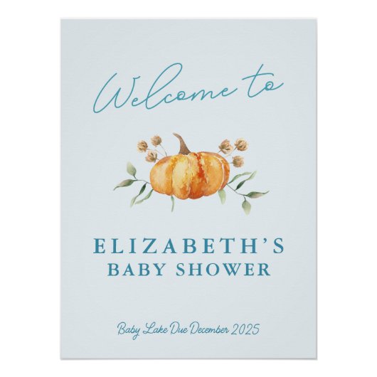 Little Pumpkin Printable Baby shower Welkomstbord Perfect Poster (Voorkant)
