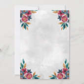 Little Pumpkin Red Floral Waterverf 1e verjaardag Kaart (Achterkant)