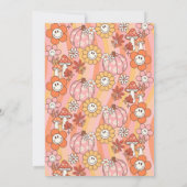 Little Pumpkin Retro 1st Birthday Invitation Kaart (Achterkant)