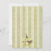 Little pumpkin retro stripes baby shower kaart (Achterkant)