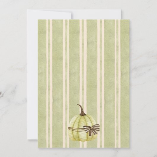 Little pumpkin retro stripes baby shower kaart (Achterkant)