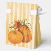 Little pumpkin retro stripes baby shower monogram bedankdoosjes (Achterkant)