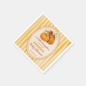 Little pumpkin retro stripes baby shower monogram servet (Hoek)