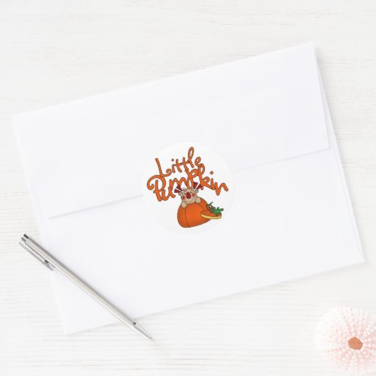 Little Pumpkin Ronde Sticker (Envelop)