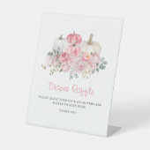 Little Pumpkin Roze Baby shower Luier Raffle Reclamebord Met Voetstuk (Voorkant)