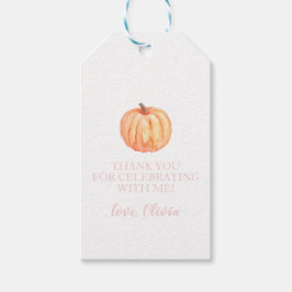 Little Pumpkin roze eerste verjaardag Cadeautags Cadeaulabel