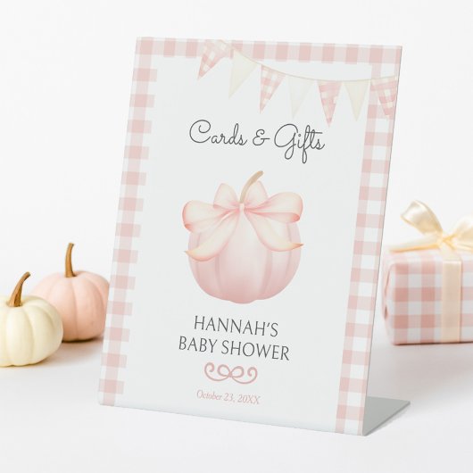Little Pumpkin Roze Kaarten & Geschenken Baby show Reclamebord Met Voetstuk