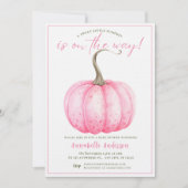 Little Pumpkin Roze waterverf Meisje Baby shower Kaart (Voorkant)