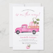 Little Pumpkin Roze waterverf Meisje Baby shower Kaart (Voorkant)