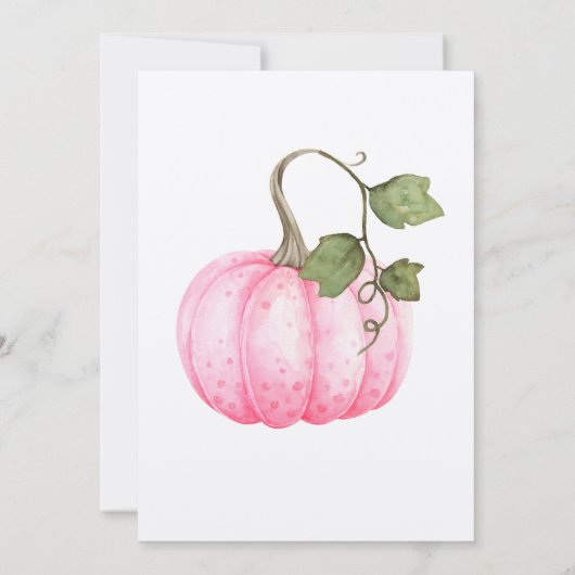 Little Pumpkin Roze waterverf Meisje Baby shower Kaart (Achterkant)