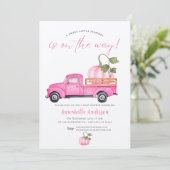 Little Pumpkin Roze waterverf Meisje Baby shower Kaart (Staand voorkant)