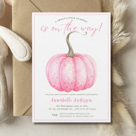 Little Pumpkin Roze waterverf Meisje Baby shower Kaart