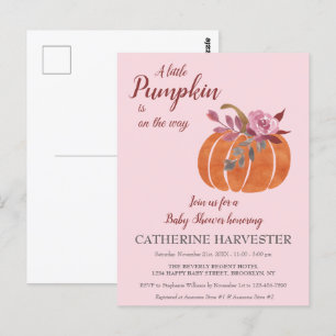 Little Pumpkin Rustic Autumn Baby shower Briefkaar Briefkaart