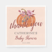 Little Pumpkin Rustic Autumn Baby shower Dank u Servet (Voorkant)