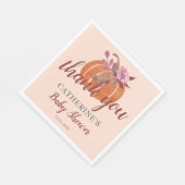 Little Pumpkin Rustic Autumn Baby shower Dank u Servet (Hoek)