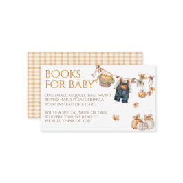 Little Pumpkin Rustic Baby Shower Book Request Informatiekaartje