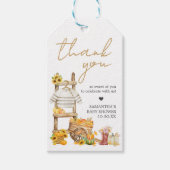 Little Pumpkin Rustic Baby shower Favorietentjes Cadeaulabel (Voorkant)