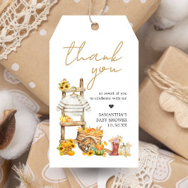 Little Pumpkin Rustic Baby shower Favorietentjes Cadeaulabel