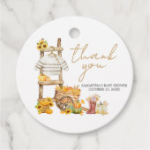 Little Pumpkin Rustic Baby shower Round Bedankjes Labels (Voorkant)