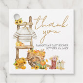 Little Pumpkin Rustic Baby shower Square Bedankjes Labels (Voorkant)