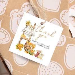 Little Pumpkin Rustic Baby shower Square Bedankjes Labels