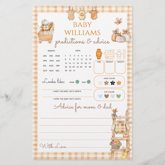 Little Pumpkin Rustic Boerderij Herfst Baby shower (Voorkant)