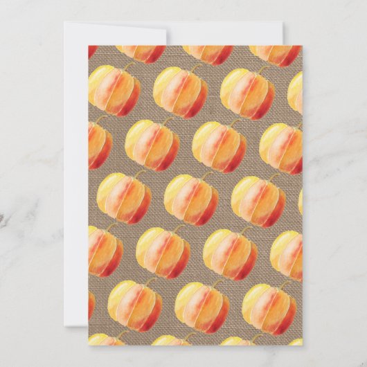 Little Pumpkin Rustic Burlap 1ste verjaardag Kaart (Achterkant)