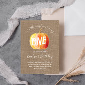 Little Pumpkin Rustic Burlap 1ste verjaardag Kaart