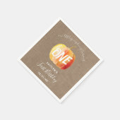 Little Pumpkin Rustic Burlap 1ste verjaardag Servet (Hoek)