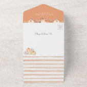 Little Pumpkin Rustic Earthy Floral Baby shower All In One Uitnodiging (Buitenkant)