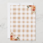 Little Pumpkin Rustic Floral Gingham Baby shower Kaart (Achterkant)