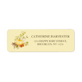 Little Pumpkin Rustic Herfst Baby shower Address Etiket (Voorkant)