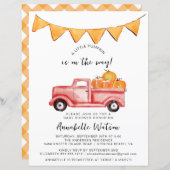 Little Pumpkin Rustic Herfst Baby shower Invitatio (Voorkant / Achterkant)