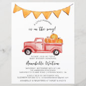 Little Pumpkin Rustic Herfst Baby shower Invitatio (Voorkant)