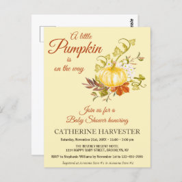 Little Pumpkin Rustic Herfst Baby shower Invitatio Briefkaart