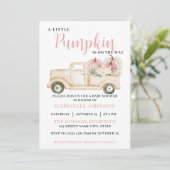 Little Pumpkin Rustic Herfst Baby shower Invitatio Kaart (Staand voorkant)