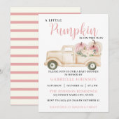 Little Pumpkin Rustic Herfst Baby shower Invitatio Kaart (Voorkant / Achterkant)
