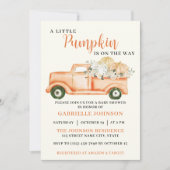 Little Pumpkin Rustic Herfst Baby shower Invitatio Kaart (Voorkant)