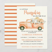 Little Pumpkin Rustic Herfst Baby shower Invitatio Kaart (Voorkant / Achterkant)