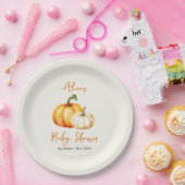 Little Pumpkin Rustic Herfst Herfst Baby shower Papieren Bordje (Feest)