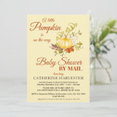 Little Pumpkin Rustic Herfst Virtual Baby shower Kaart (Staand voorkant)