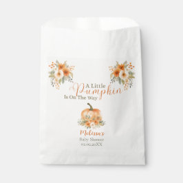 Little Pumpkin Rustic Orange Autumn Baby Shower Bedankzakje