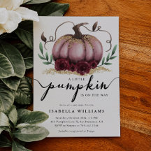 Little Pumpkin Rustic Pink Gold Baby shower