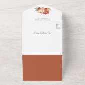 Little Pumpkin Rustic Terracotta Baby shower All In One Uitnodiging (Buitenkant)