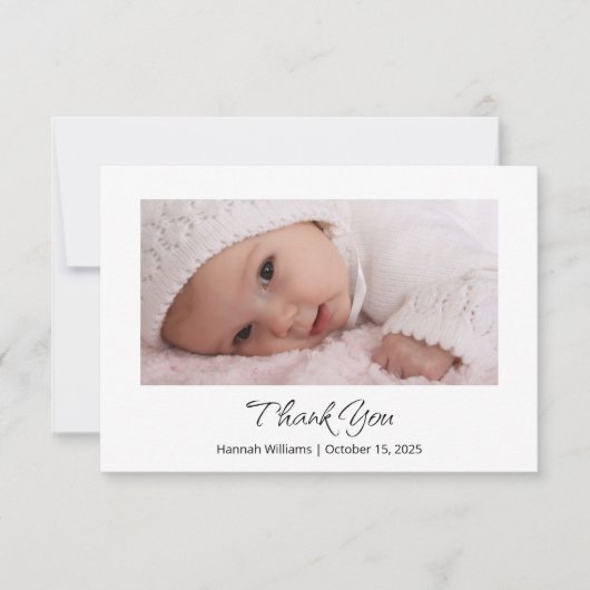 Little Pumpkin Schattige Baby Foto Herfst Douche Bedankkaart (Voorkant)