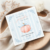 Little Pumpkin Schattige Blue Bow Baby shower Servet