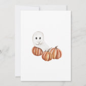 Little Pumpkin Schattige Ghost Foto 1e verjaardag Kaart (Achterkant)