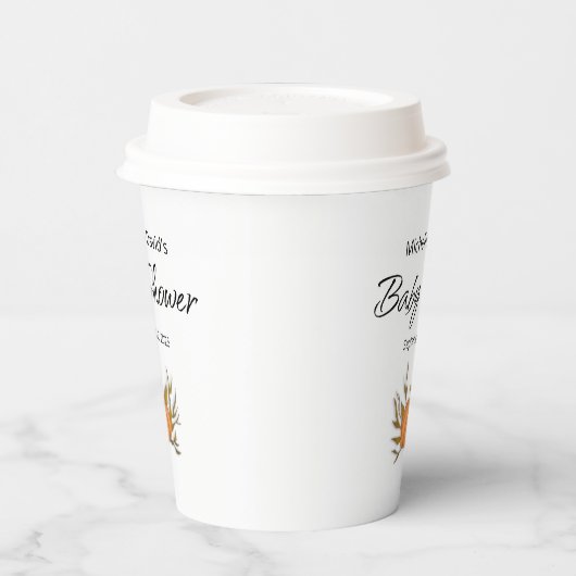 Little Pumpkin Schattige Herfst Baby shower Papieren Bekers (Links)